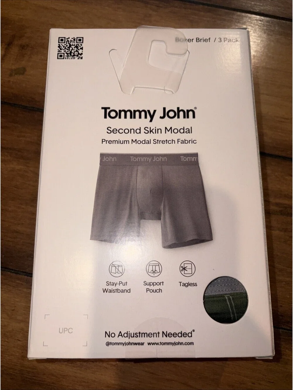 Tommy Jon Essential Second Skin Model Large Boxer Brief Model Stretch Fabrc